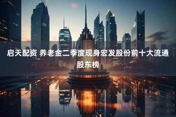 启天配资 养老金二季度现身宏发股份前十大流通股东榜